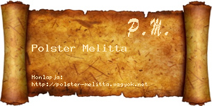 Polster Melitta névjegykártya